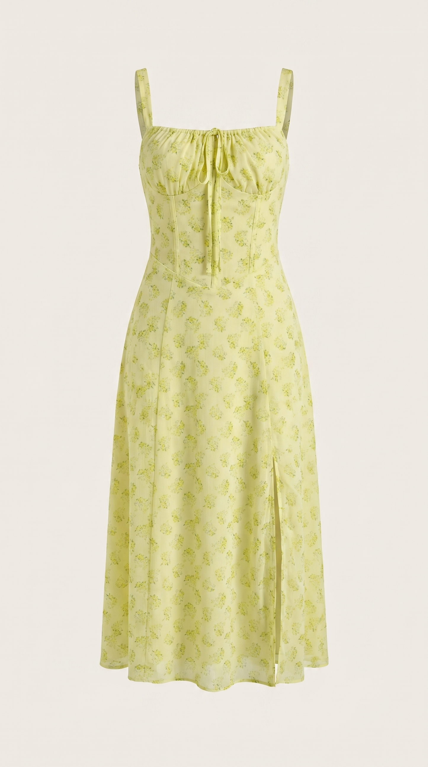 Damen Midikleid mit Blumenmuster Hochzeitsgastkleid