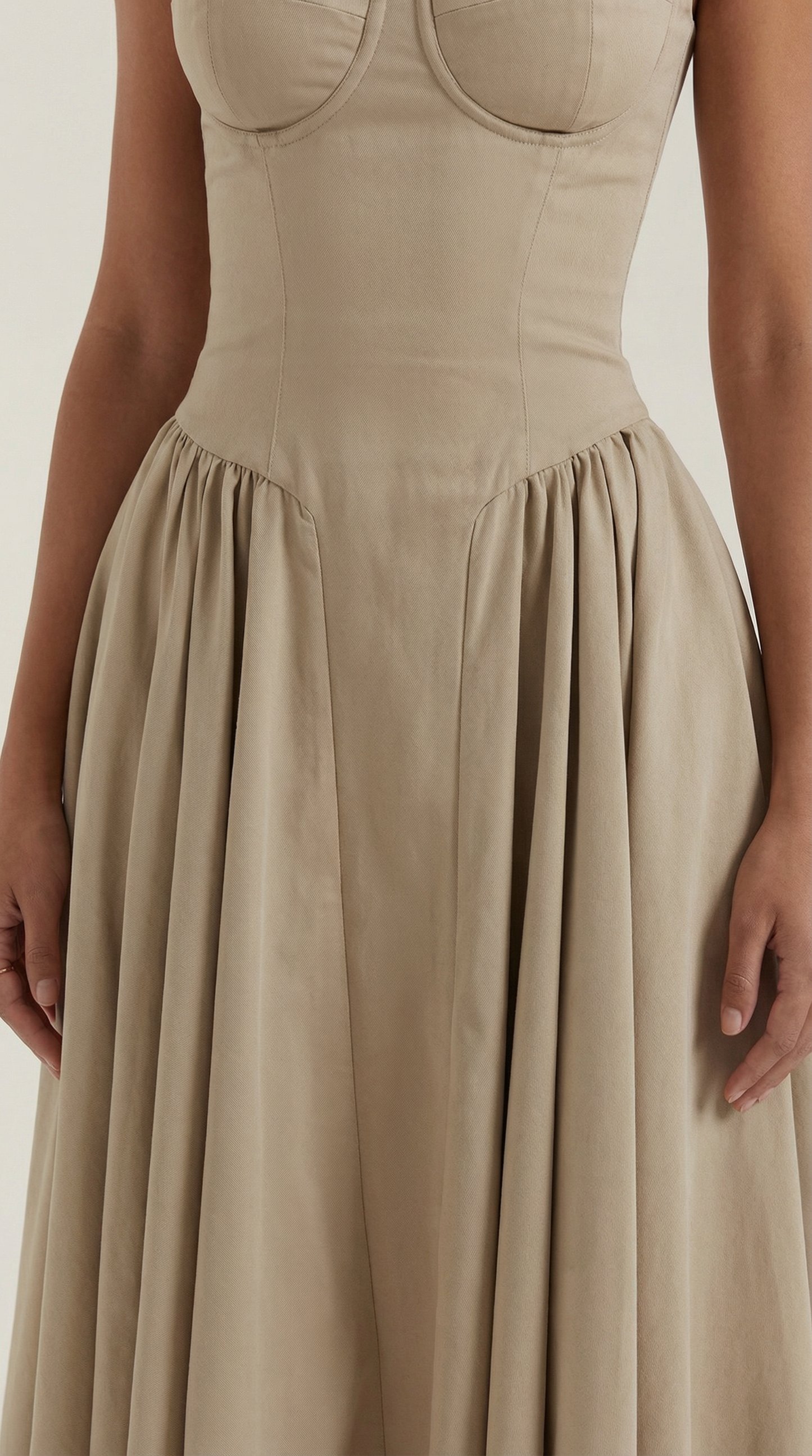 Damen Midikleid mit Blumenmuster und Korsett sowie herzförmigem Ausschnitt