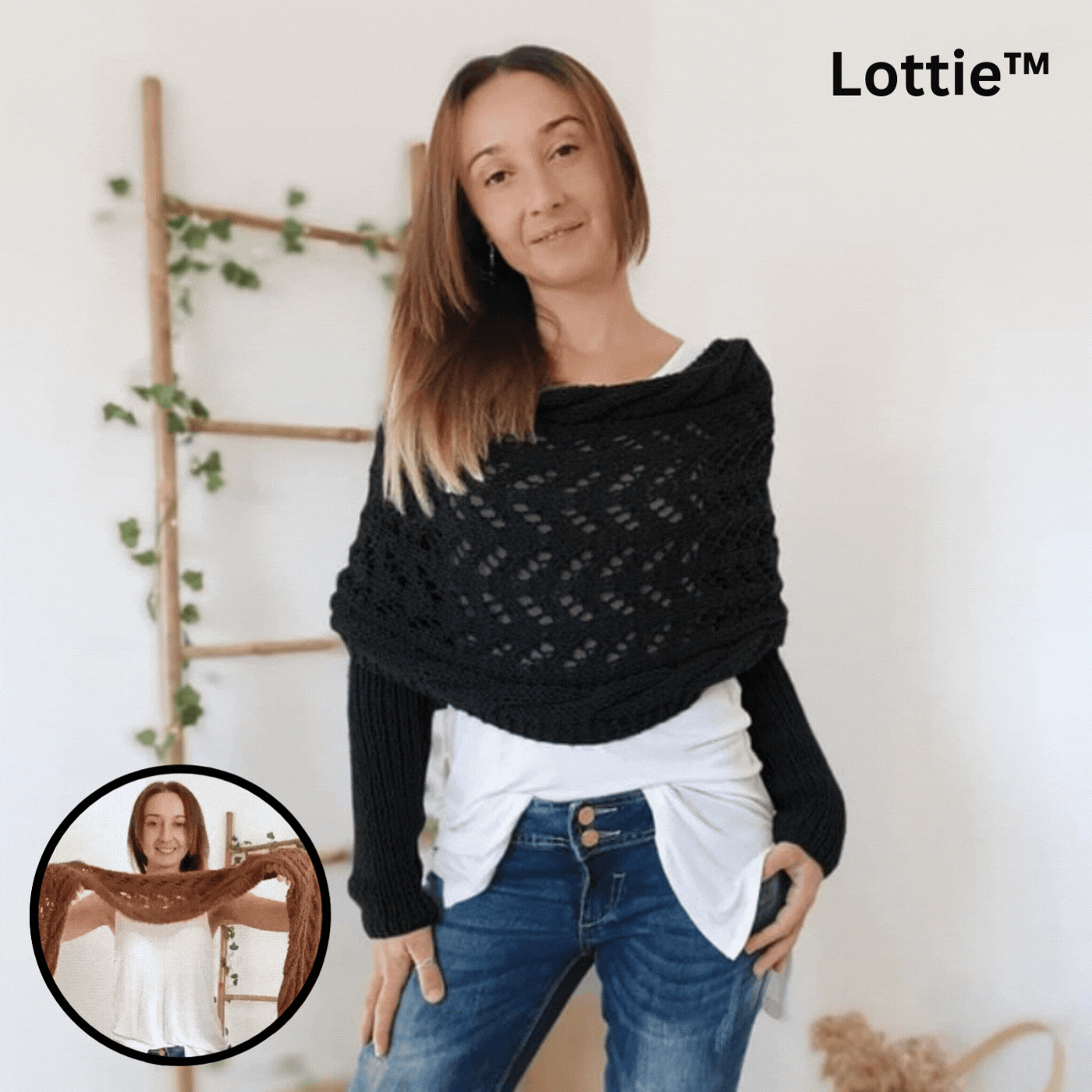 Gemütlicher mehrlagiger weicher Strickschal für Herbst und Winter