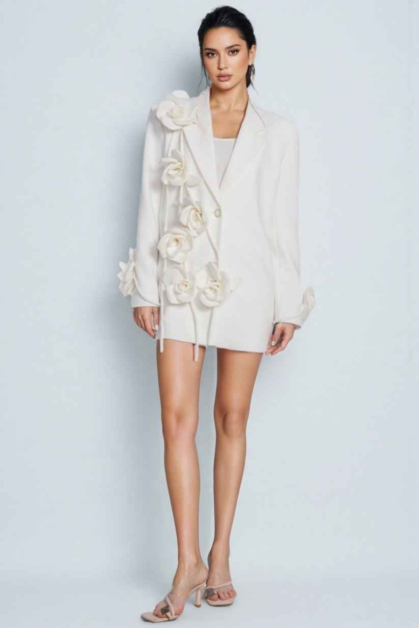 Blütenmuster Revers Maßgeschneiderter Blazer