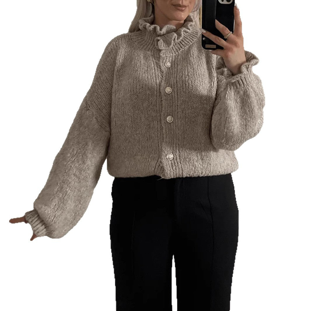 Schicker Damen-Cardigan mit Knöpfen und stylischem Kragen