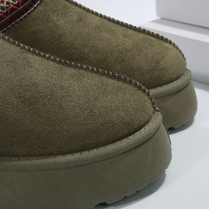 Gemütliche Knöchelstiefel mit Keilabsatz und Kunstfellfutter