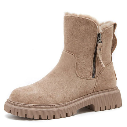 Schicke Stiefeletten mit Wildlederoptik und kuscheligem Fellfutter