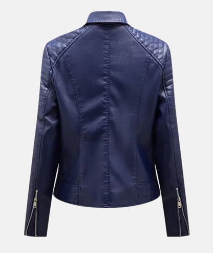 Schicke Damen Bikerjacke aus Kunstleder