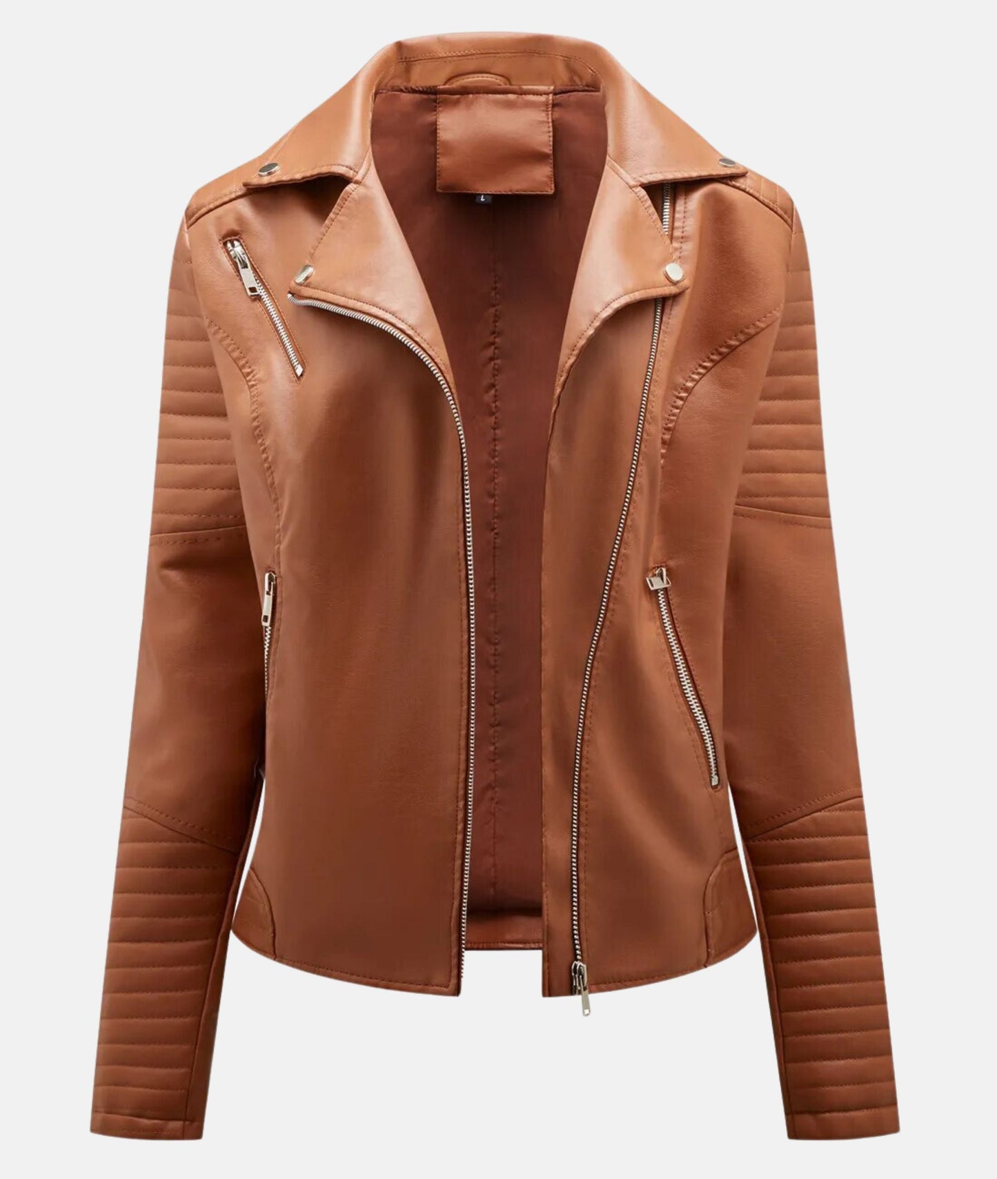 Schicke Damen Bikerjacke aus Kunstleder