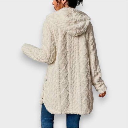 Gemütlicher Plüsch-Kapuzenpullover-Cardigan