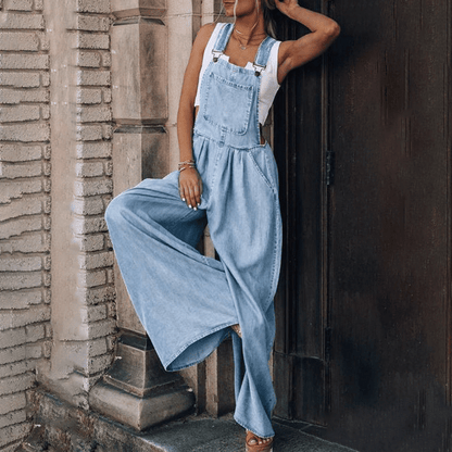 Klassischer Denim-Latzhose Lässiger Overall