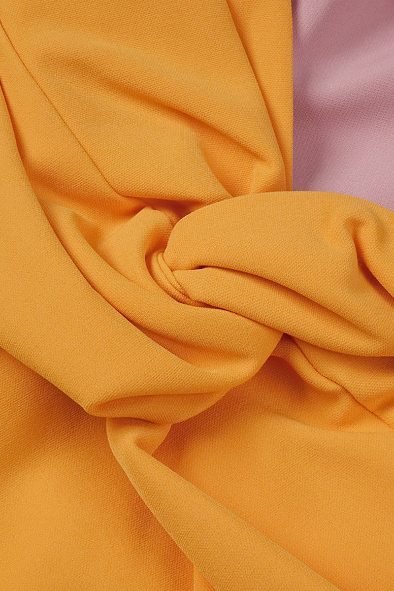 Midi-Kleid mit farbigen Puffärmeln