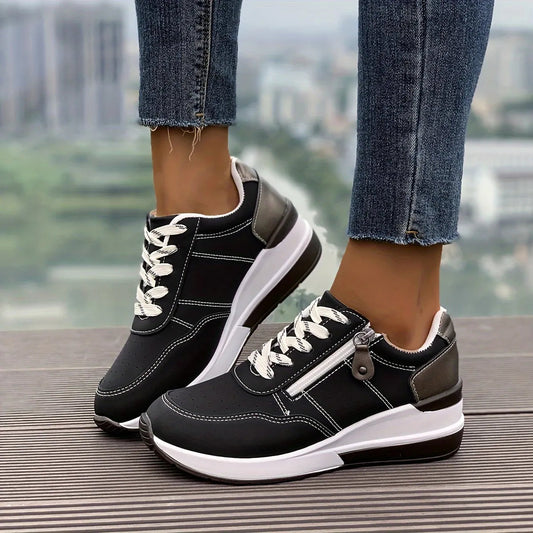 Bequeme orthopädische Seitenschuh-Sneaker mit dicker Sohle