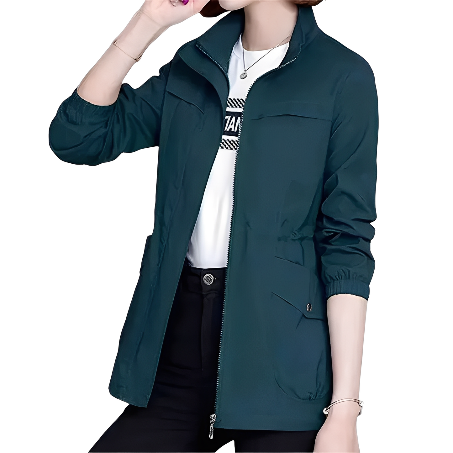 Schicke leichte Damenjacke mit verstellbarem Taillendetail