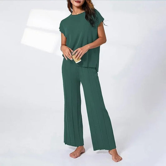 Elke® | Elegantes zweiteiliges Set mit weiter Hose & T-Shirt