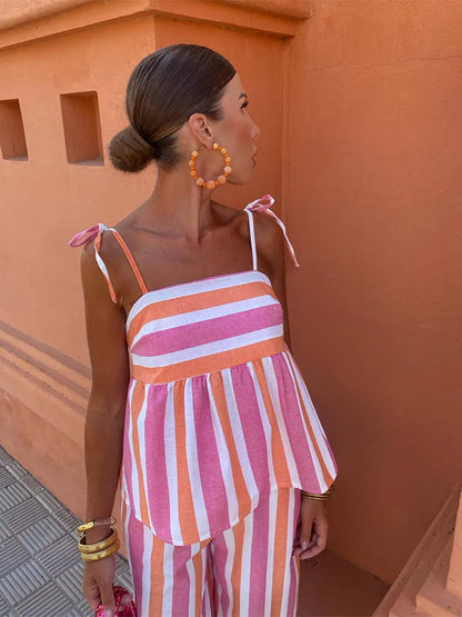 Lebhaft bedrucktes zweiteiliges Sommer-Set
