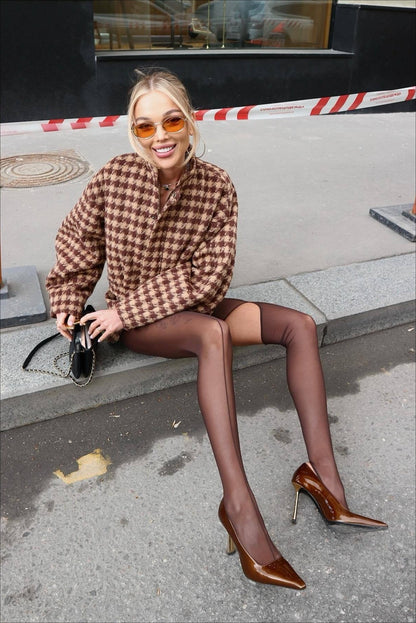 Vintage Hahnentritt Zweiteiler Set