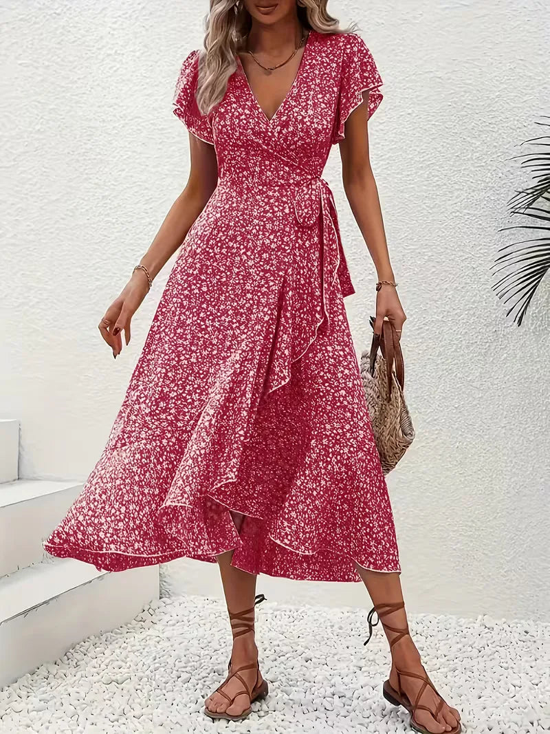 Florales Wickelkleid für Damen