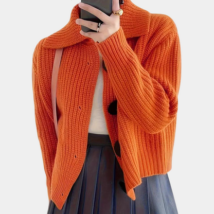 Gemütlicher eleganter Cardigan mit großen Knöpfen für Herbst und Winter