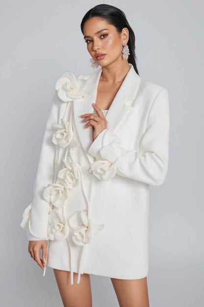 Blütenmuster Revers Maßgeschneiderter Blazer