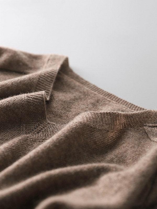 Luxuriöser weicher Kaschmir-V-Ausschnitt-Pullover für Damen