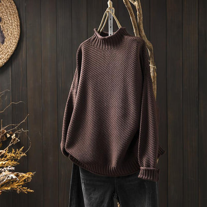 Gemütlicher Waffelstrickpullover für Lagenlooks