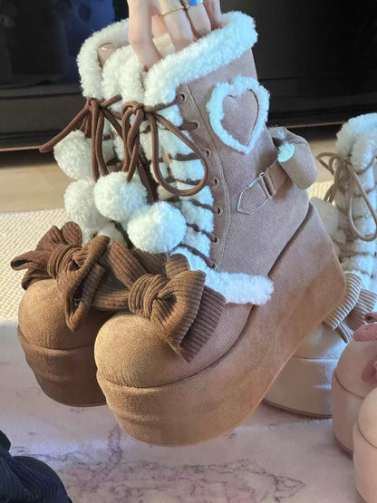 Gemütliche Winterstiefel in Pink und Creme