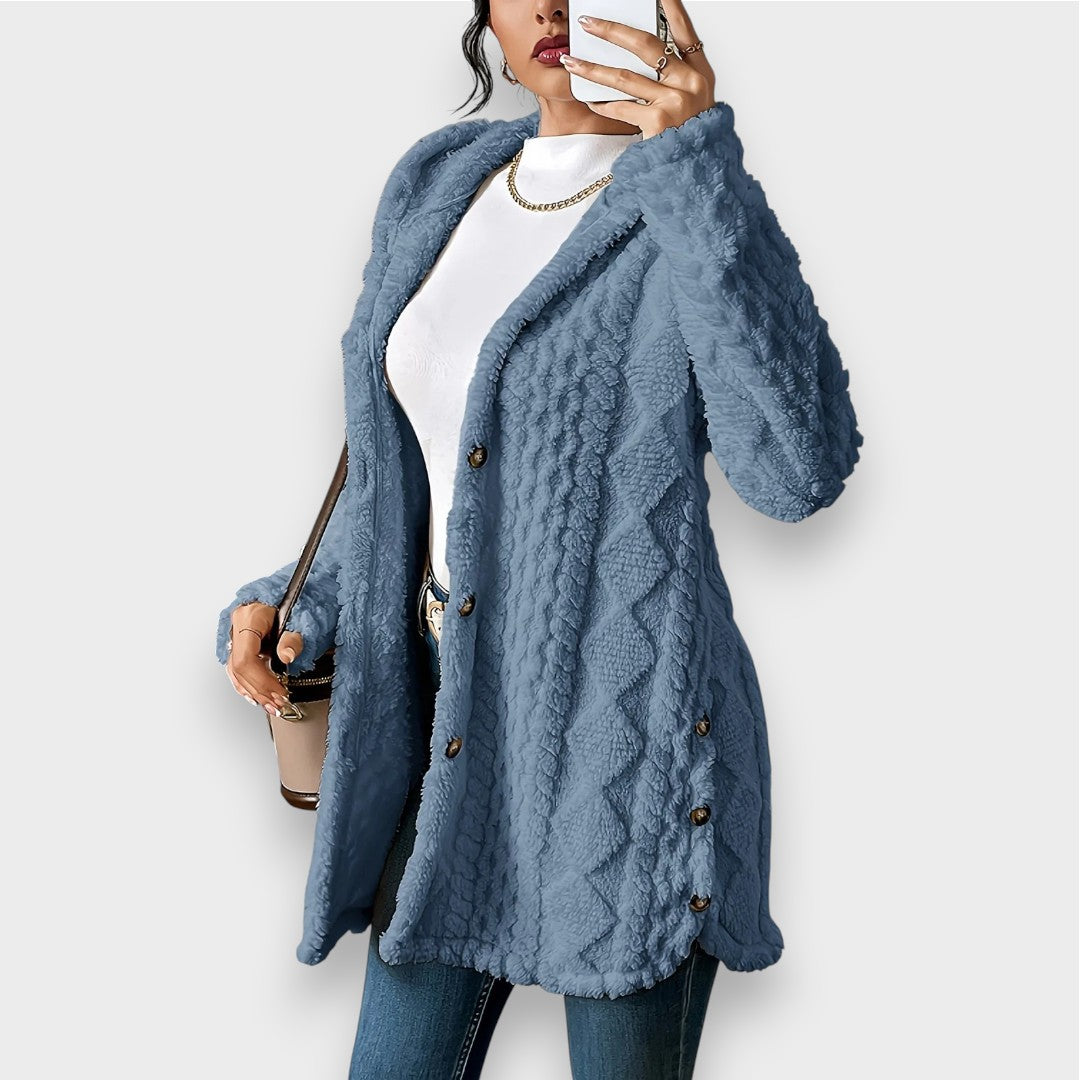 Gemütlicher Plüsch-Kapuzenpullover-Cardigan