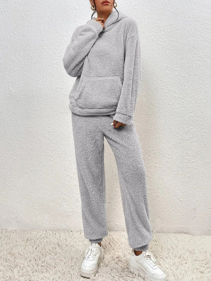 Gemütliches Teddy-Zweiteiler-Loungewear-Set für Damen