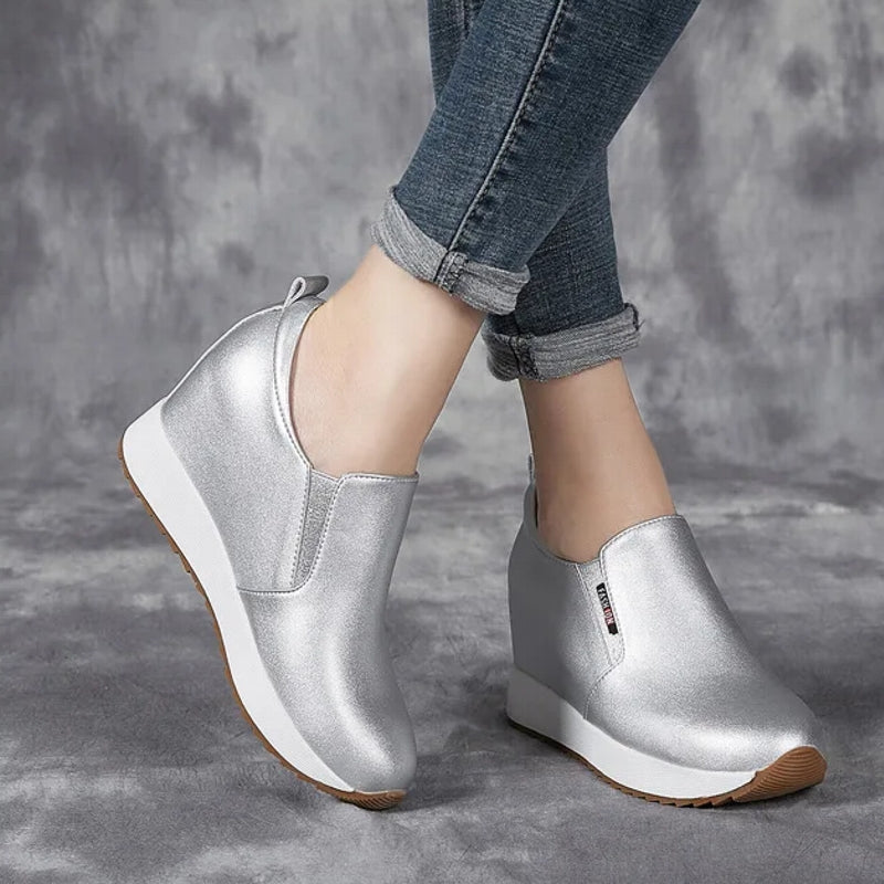 Schicke Stiefeletten aus echtem Leder mit Blockabsatz