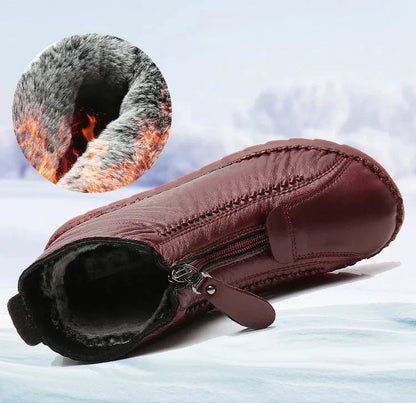 Gemütliche Winterstiefel aus natürlichem Leder mit warmem Futter