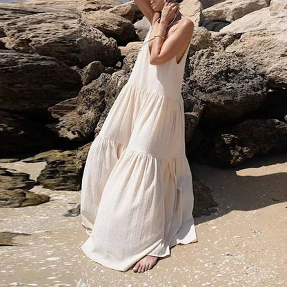 Müheloses glamouröses Maxikleid mit tiefem V-Ausschnitt