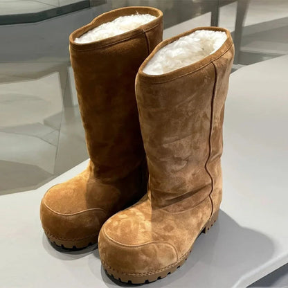 Klobige Plateauboots mit Knöchel hoch
