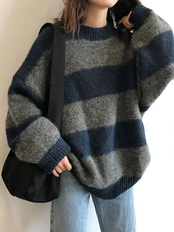 Gemütlicher eleganter übergroßer Strickpullover für Damen