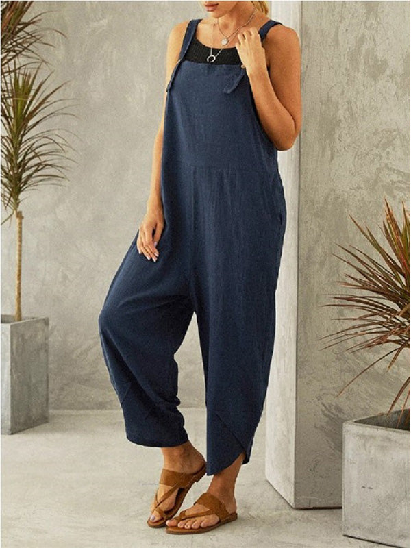 Damen Lässiger Overall mit Knöpfen