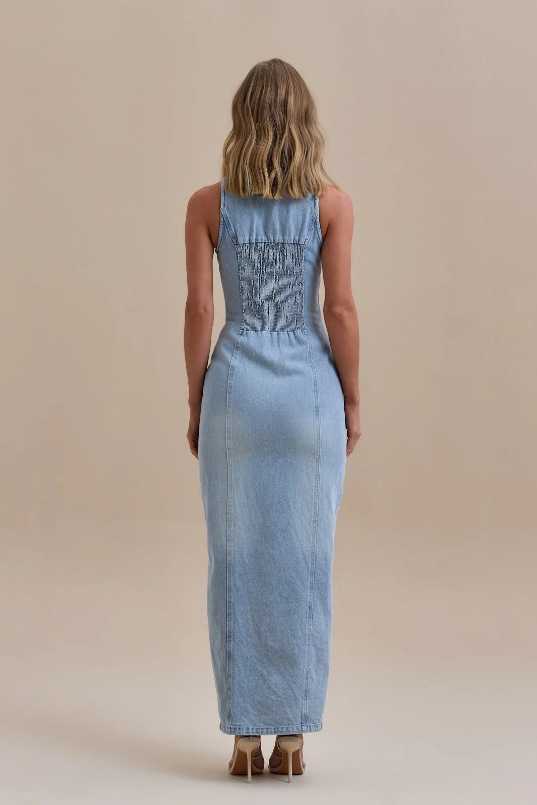 Damen Maxi Jeanskleid