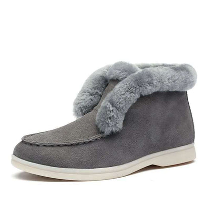 Bequeme Wildleder-Stiefeletten mit Fellfutter zum Hineinschlüpfen