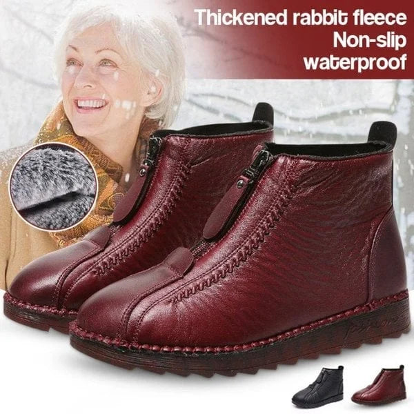 Gemütliche Winterstiefel aus natürlichem Leder mit warmem Futter