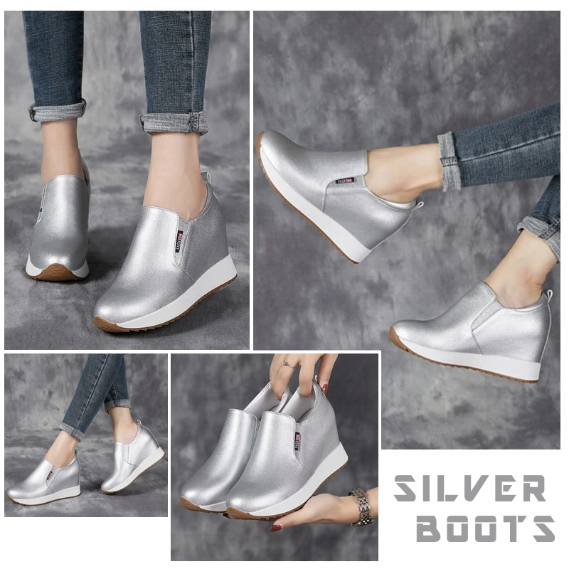 Schicke Stiefeletten aus echtem Leder mit Blockabsatz
