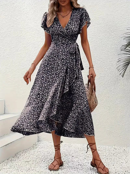 Florales Wickelkleid für Damen