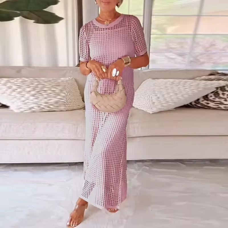 Schickes zweiteiliges Kleid mit Ausschnitten und rundem Ausschnitt