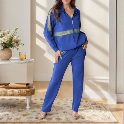 Weiches Sweatshirt-Set mit dezentem Glanz