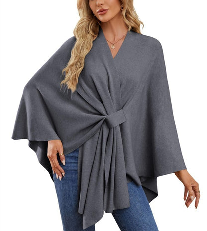 Weicher eleganter Schal-Poncho für gemütlich-schicke Lagenlooks
