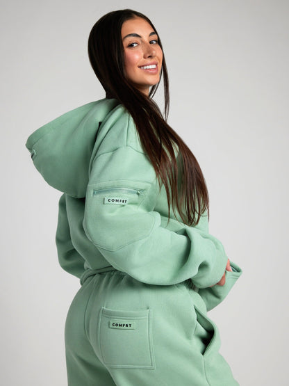 Gemütlicher Reise-Hoodie mit Flugmodus-Grafik