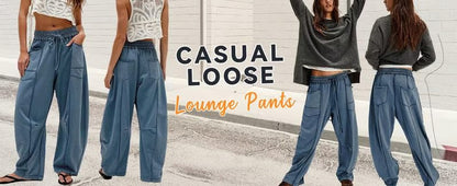 Bequeme Lounge-Sweatpants mit weitem Bein und Taschen