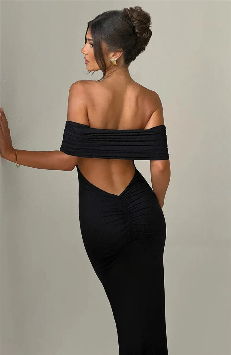 Trägerloses, rückenfreies, sexy Maxikleid