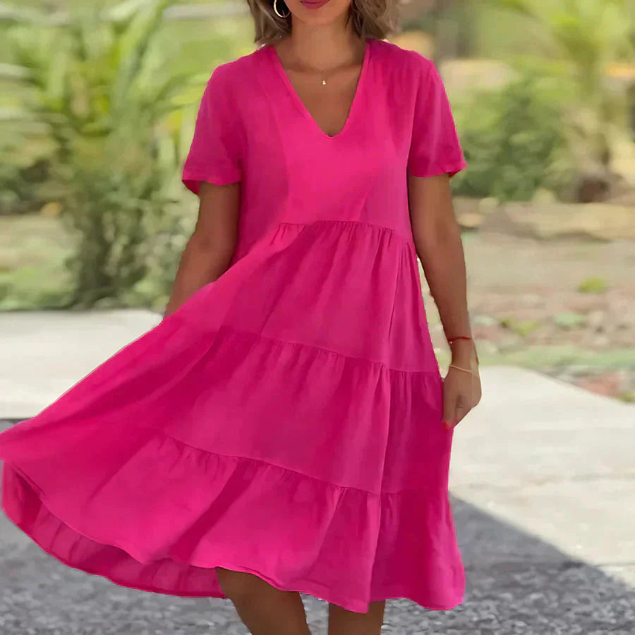 Bequemes, locker geschnittenes Trapezkleid für Damen