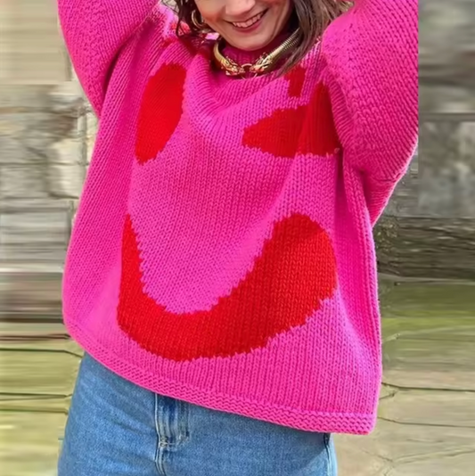 Gemütlicher übergroßer Baumwoll-Strickpullover