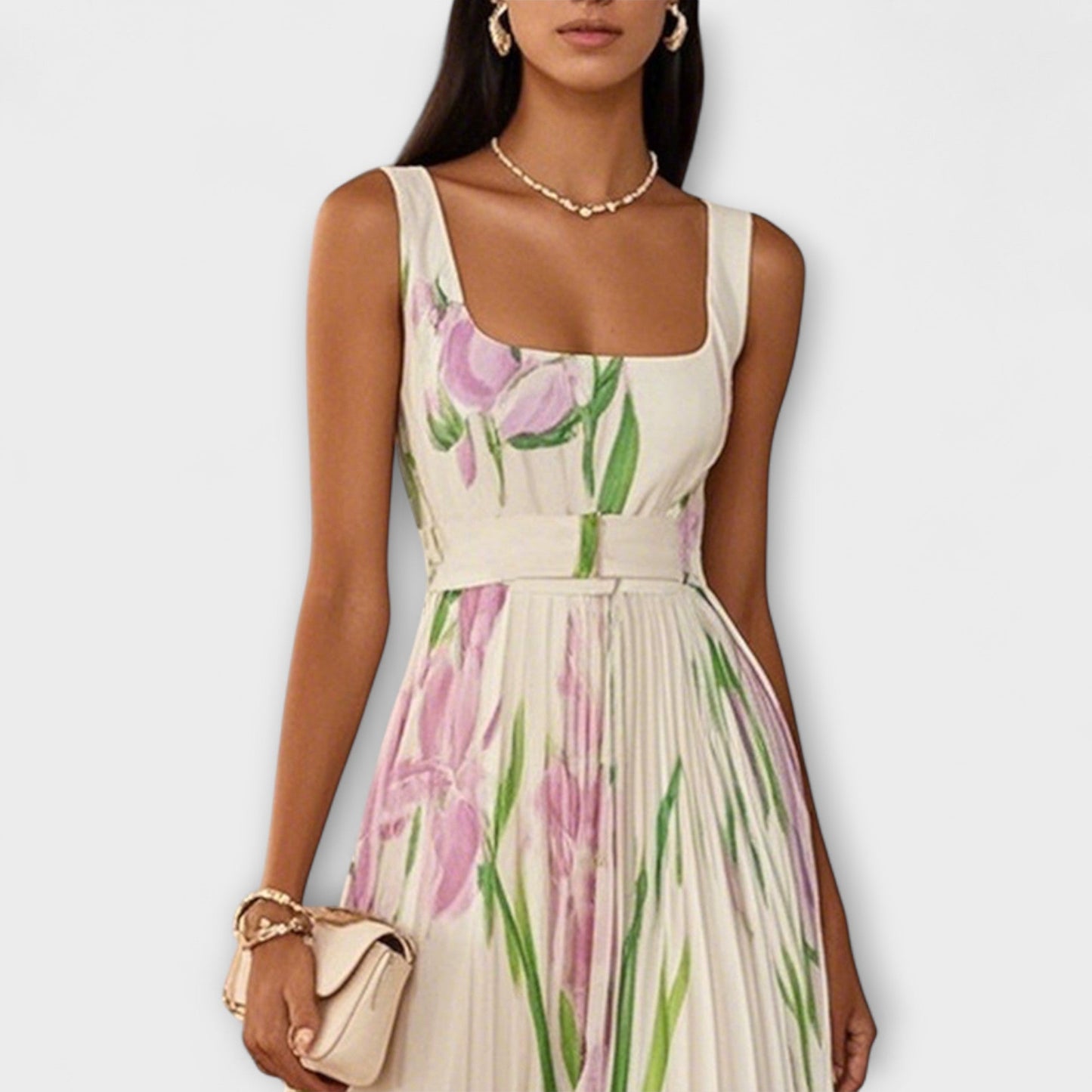 Fließendes Chiffon-Maxikleid