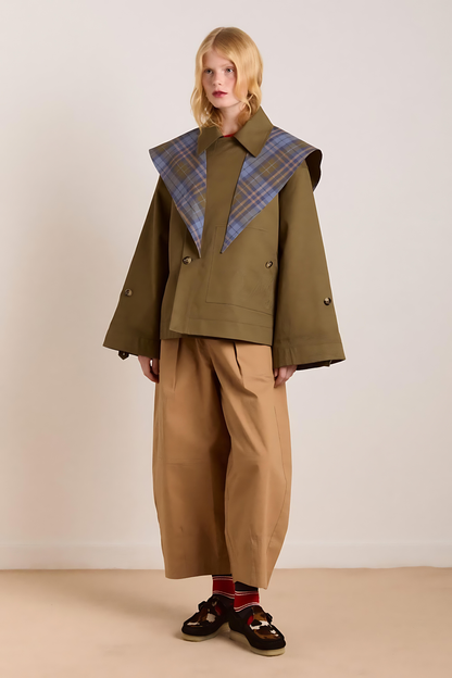 Wendbarer Crop-Trenchcoat – Schicker Lagen-Look