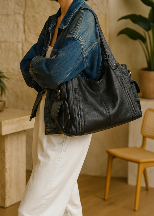 Elegante Minimalistische Leder-Umhängetasche für den Alltagsschick