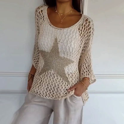 Boho Häkelstrick Netzoberteil