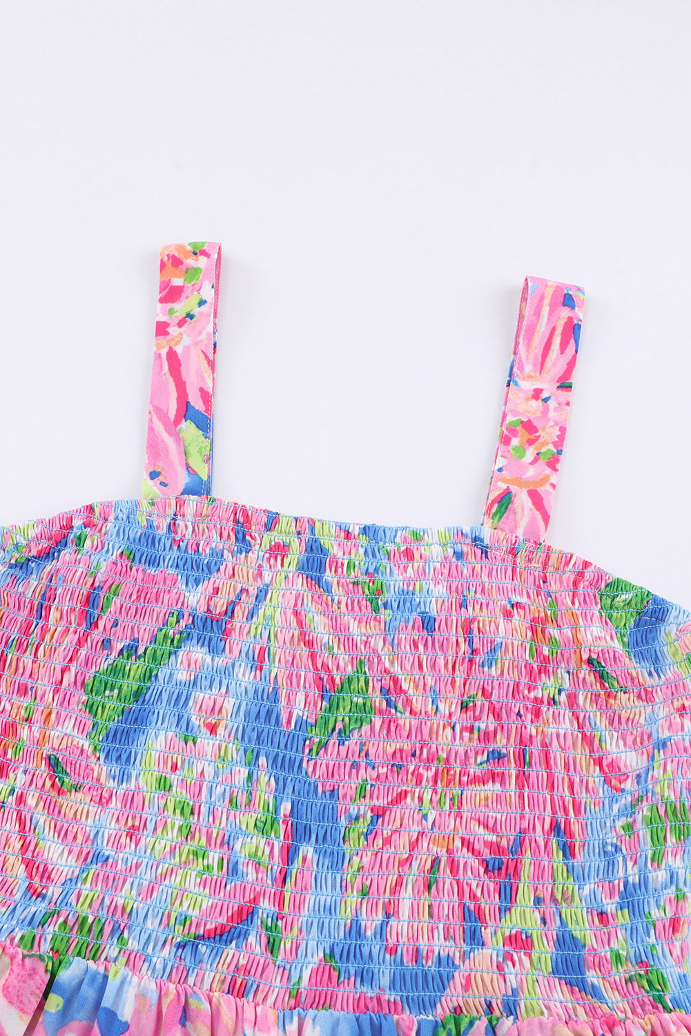 Floral bestickter Jumpsuit mit quadratischem Ausschnitt und Taschen