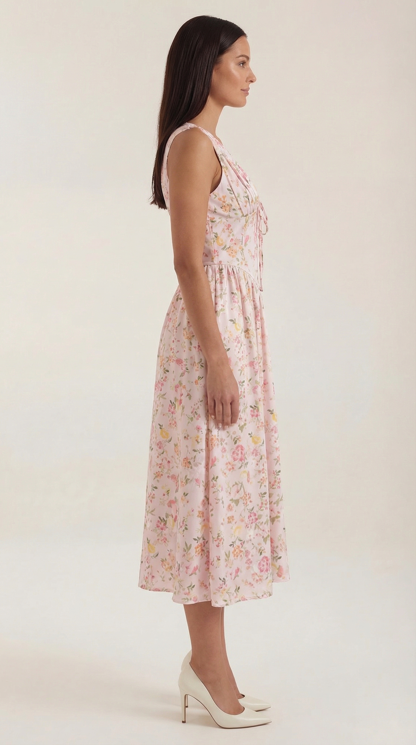 Damen Korsett Midi Sommerkleid